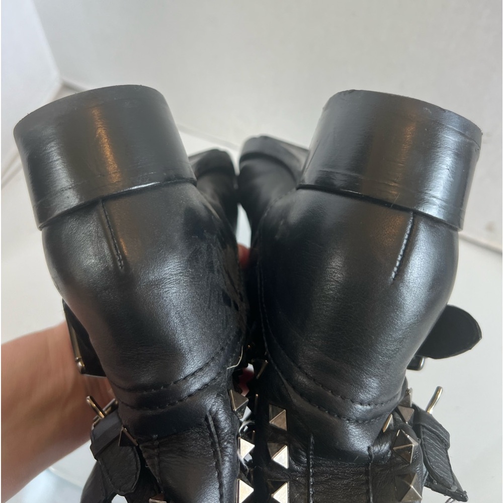 Valentino Garavani rockstud moto engineer ankle boots black stud - Picture 12 of 14